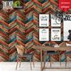 10m American Herringbone Wood Grain Self-Adhesive Wallpaper - Wood Veneer Style for Restaurant, Bar, or Background Decor