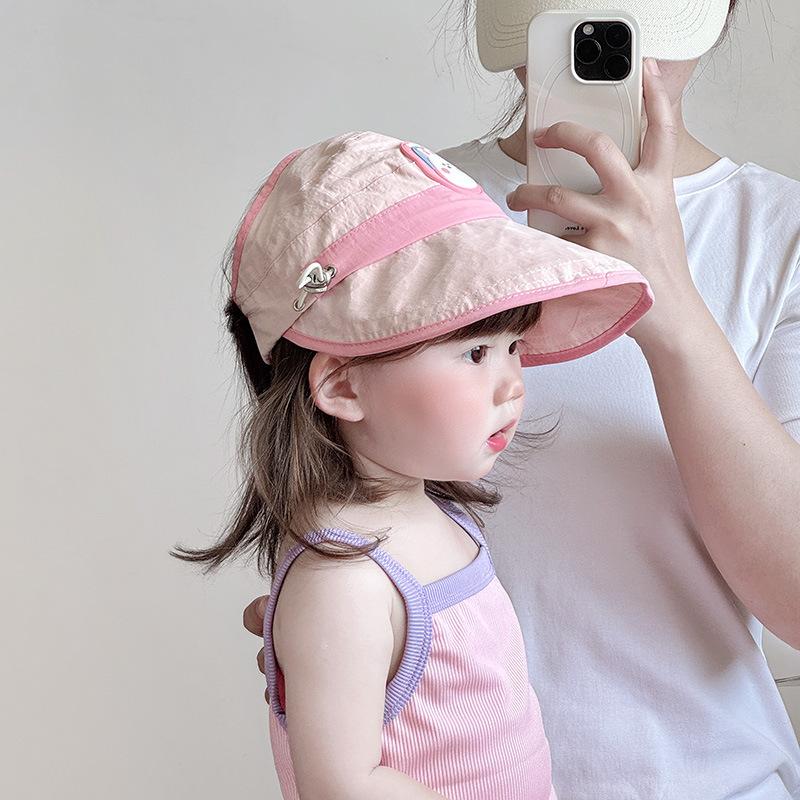 Children's sun hat spring and summer thin quick-drying big brim cap, cute sunscreen baseball cap for boys and girls