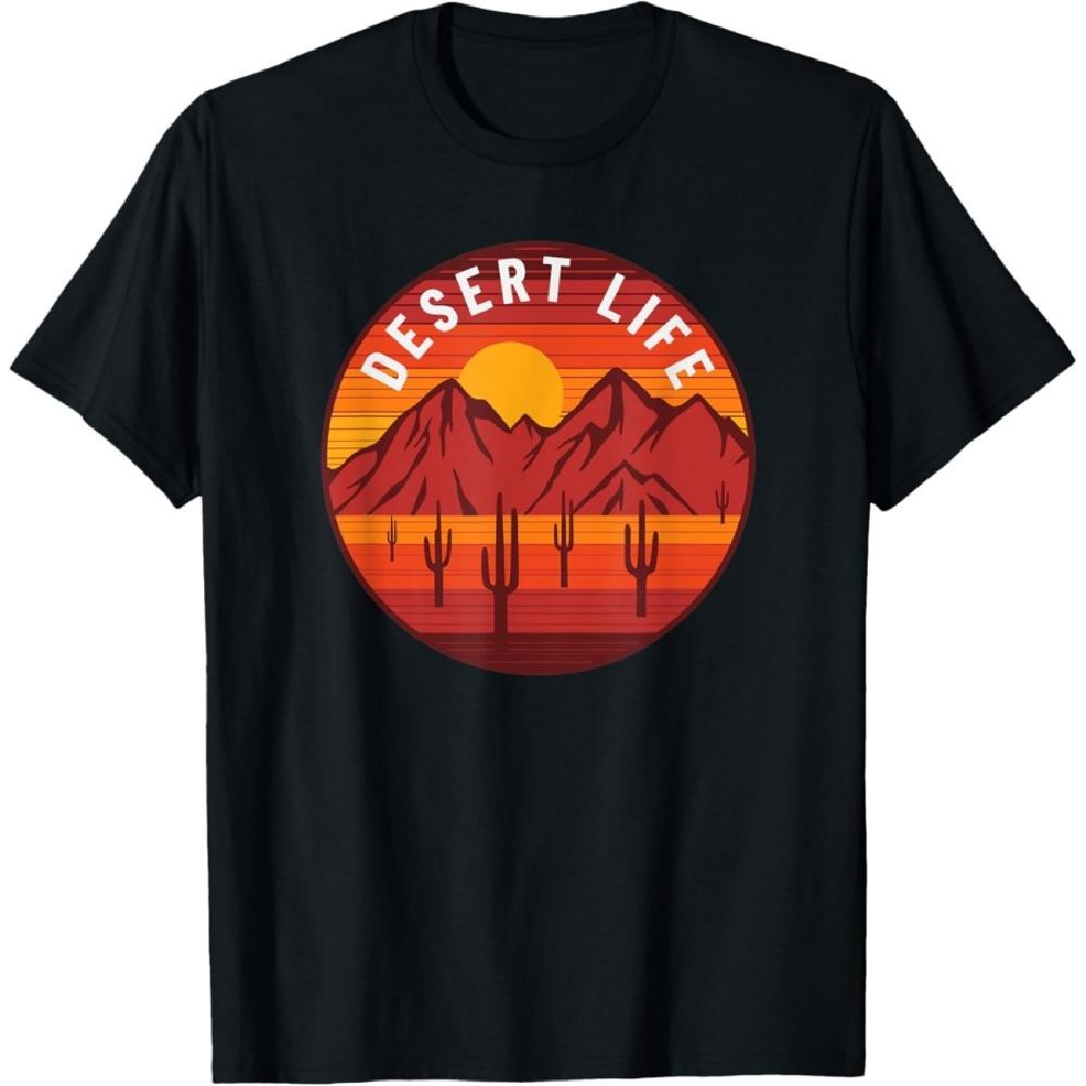 

Desert Life - Vintage Cactus and Mountains T-Shirt XXXXXL чёрный