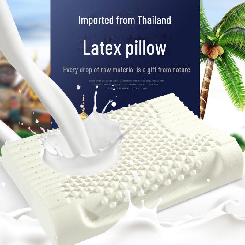 

Подушка з натурального латексу з Таїланду для дітей та дорослих - Підтримка шиї «Вовчий зуб», Комфортний сон та Ідеальний подарунок Adult Pillow 35*55cm 500g