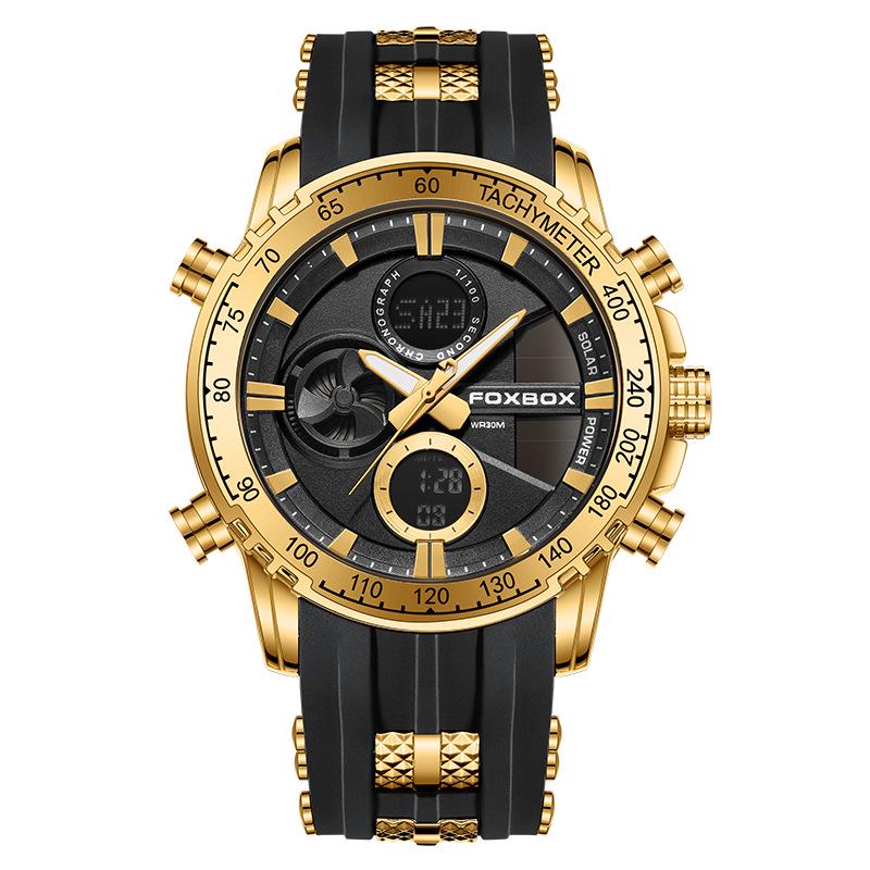 

FOXBOX Men s Dual Display Luminous Waterproof Chronograph Watch
