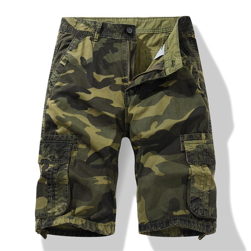 Herren Tarnung Cargoshorts Herren Knielang Freizeitshorts Herren Mehrere Taschen Shorts Sommer Outdoor Strandshorts