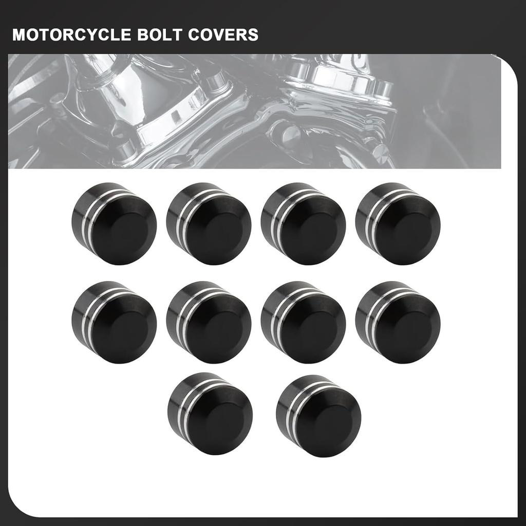 10PCS Motorcycle Bolt Covers Aluminum Engine Topper Caps for Harley Twin Cam Touring Road King Electra Glide Street Glide Dyna Softail Sportster 883