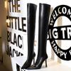 Bigtree Shoes Fashion Simple Soft Leather Women Long Boots Autumn Winter Pointed Toe Thin High Heel Over The Knee Black Boots