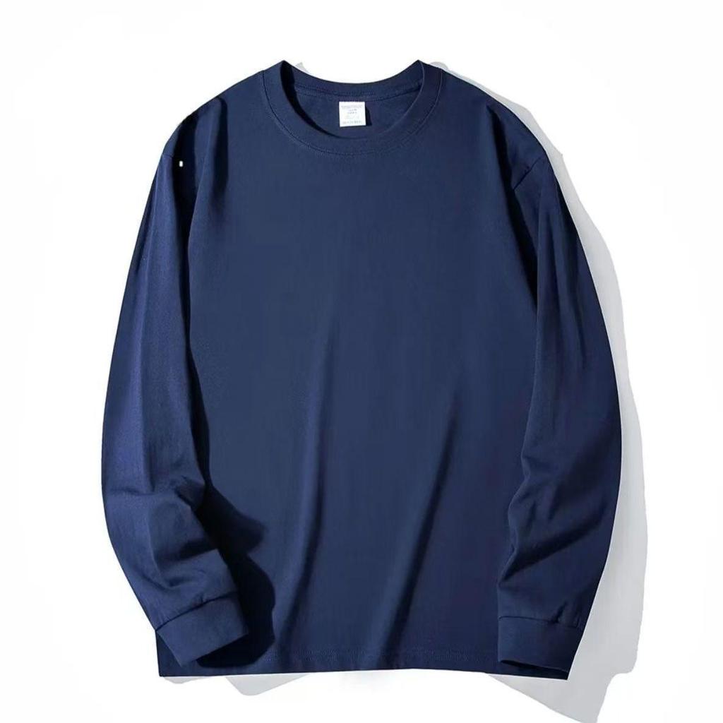 Unisex Heavyweight 400g Pure Cotton Long Sleeve Whitening T-Shirt – Thick, Non-Transparent, Casual Base Layer