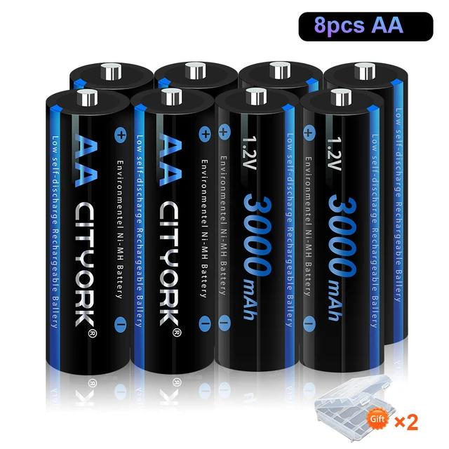 1.2V NI MH AA 2a Rechargeable Batteries 3000mAh Aa Ni-mh Battery+8 Solt LCD Charger For 1.2V NIMH 2a 3a Batteries Aa Aaa Battery