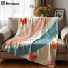Stripe Heart Ultra Soft Sherpa Fleece Blanket Fluffy Warm Halloween Cozy Throw for Sofa Couch Bedroom Gift All Season