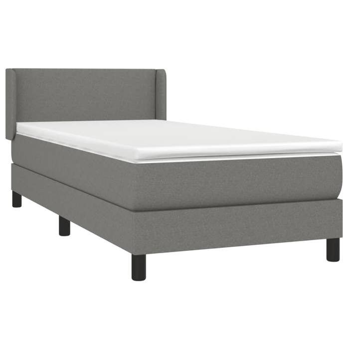 Maison Exclusive - Sommier à lattes de lit avec matelas Gris foncé 100x200cm Tissu