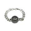 Hip Hop Stainless Steel Vintage Punk Skull Head Dragon Pattern Round Brand Sports Men's Bracelet Accessories