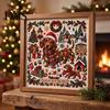 Handmade Christmas Decoration Projects Animal Cross Stitch Kit, Holiday Embroidery Starter Seasonal Present for Friends Pattern, Festive Craft