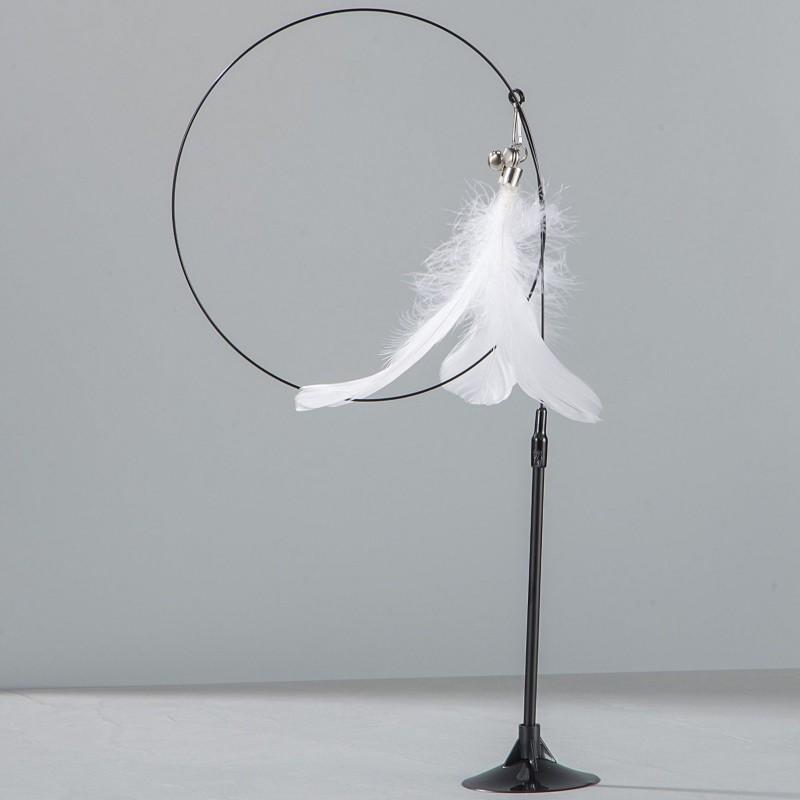 Cat Toy Funny Cat Toys Interactive Feather Toys for Cats Stick Steel Wire Cats Toy with Bell Self-hi Pet Teaser Pet Supplies