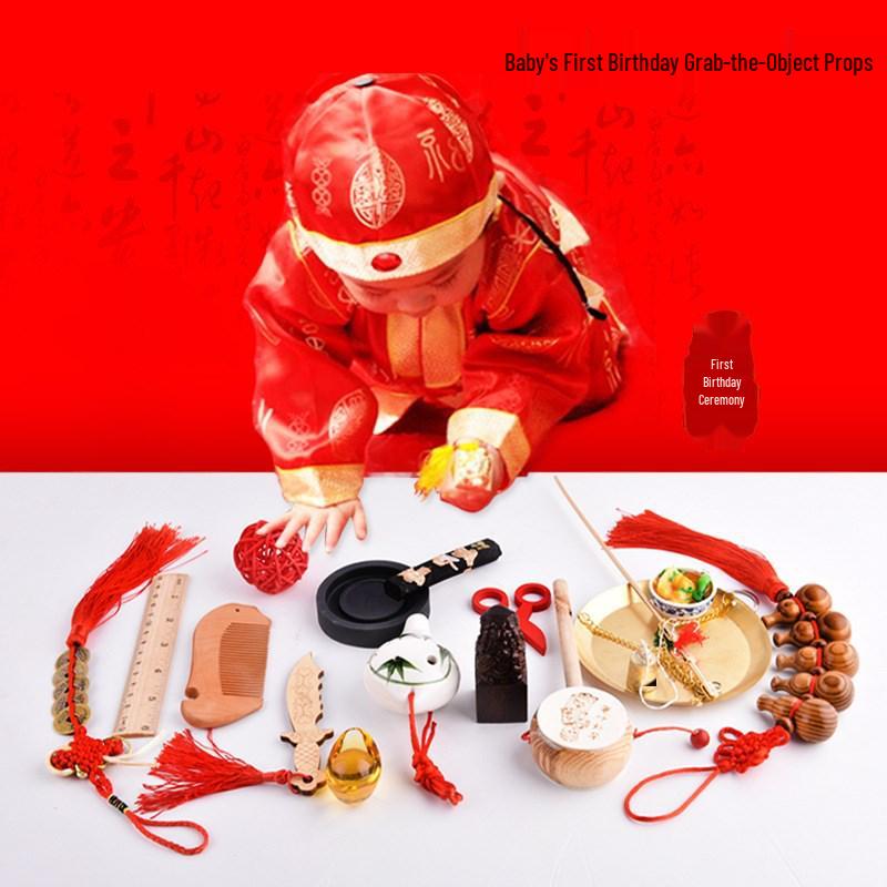 Zhua Zhou Birthday Props for Infants: Toys & Decorations for Boys and Girls First Birthday Any 10 Props + 1 Zhua Zhou Certificate