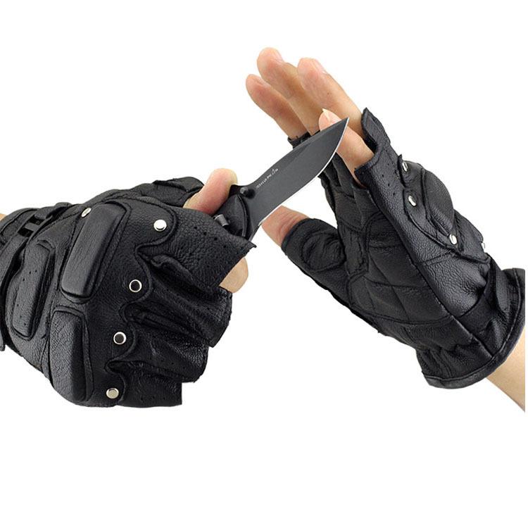 Sheepskin Half Finger Fitness Gloves for Men and Women Mountain Bike Breathable Cycling Training Half Finger Tactical Gloves
