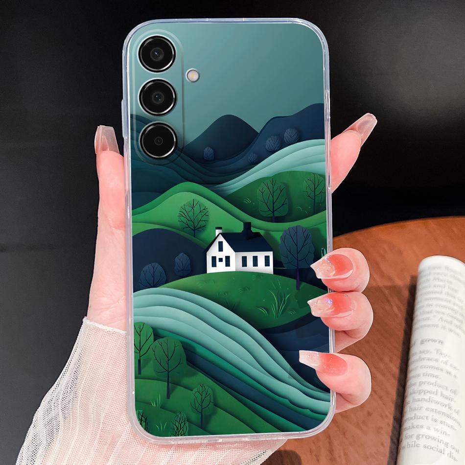 For Samsung Galaxy M35 M55 C55 F55 5G Phone Cover Lovely Flowers Lightweight Cover For Galaxy M 35 Soft Silicone Clear Bumper