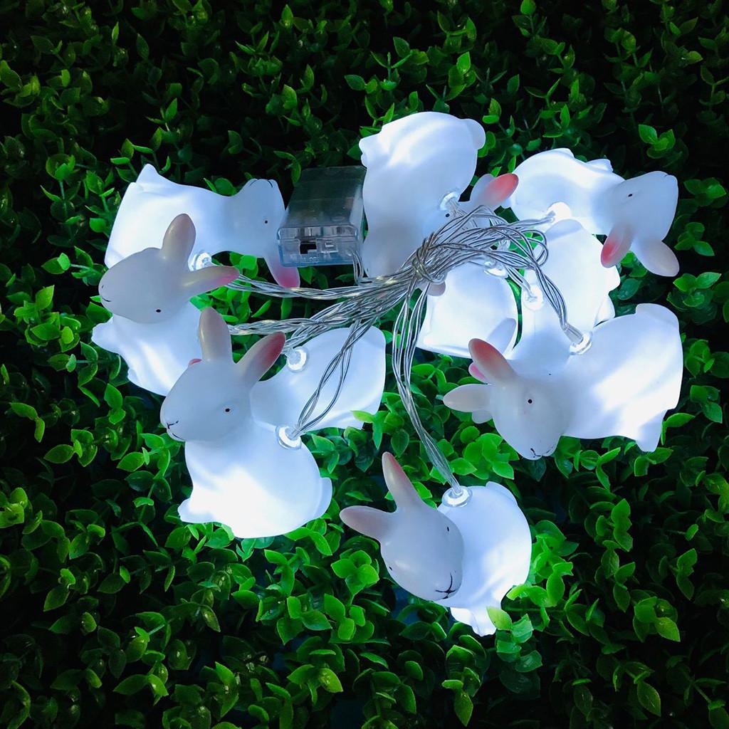 

Светодиодные струны пасхального кролика, патио, украшение для окна комнаты, подвеска для вечеринки белый