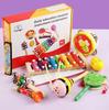 Wooden Orff Musical Instrument Combination Set For Babies Aged 1-3, Sound Enlightenment Rattle Octave Harping Educational Toys