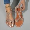 Summer Shoes Women Rhinestone Butterfly Flower Sandals Fashion Flat Bottom Transparent Casual Slip On Slides Sandalias De Mujer