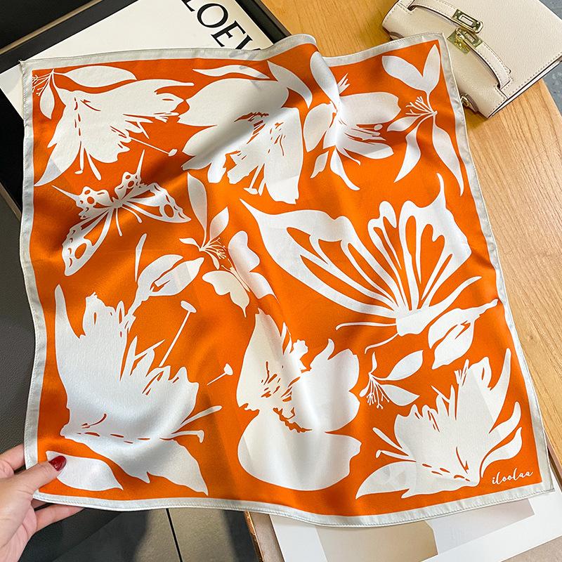 100% Real Silk Scarf Women Square Neck Tie Wrist Shawls Wraps for Ladies Foulard Scarves Pashmina Female Hijab Bandana bufanda