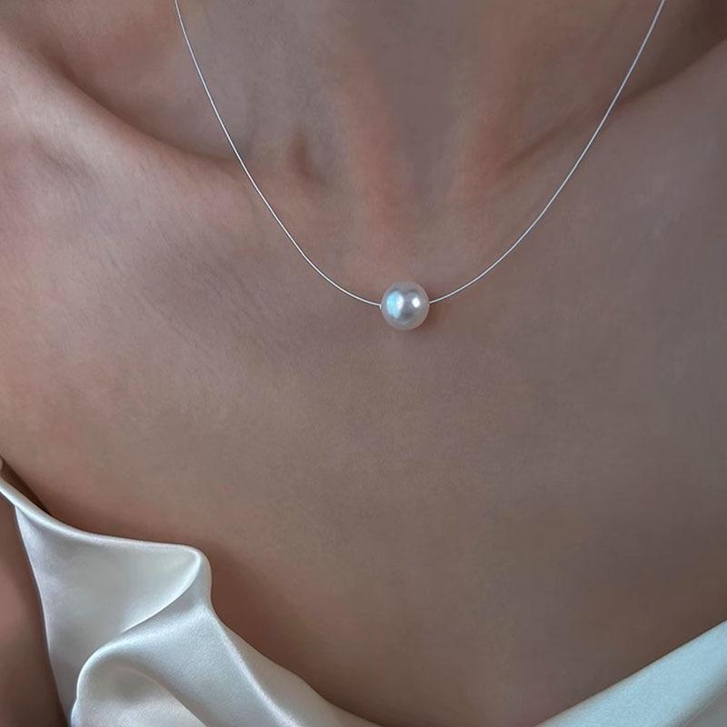 

Light luxury new niche French retro classic versatile high sense elegant silk thread Shijia pearl necklace collarbone chain