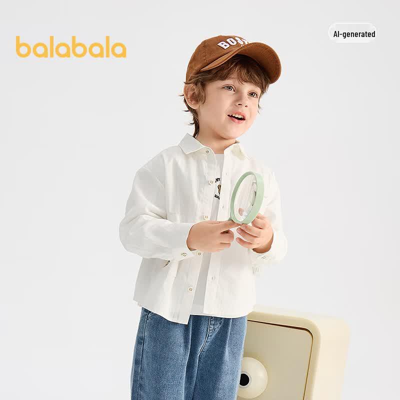 Balabala Kids Long Sleeve Cotton Shirt
