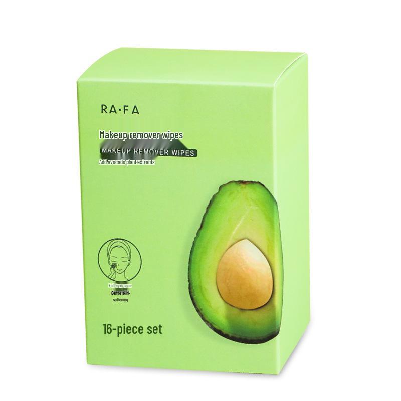 Lafa Avocado Extract Makeup Remover Wipes - Gentle, Portable, Individually Wrapped, 16-pack (LS-19062)