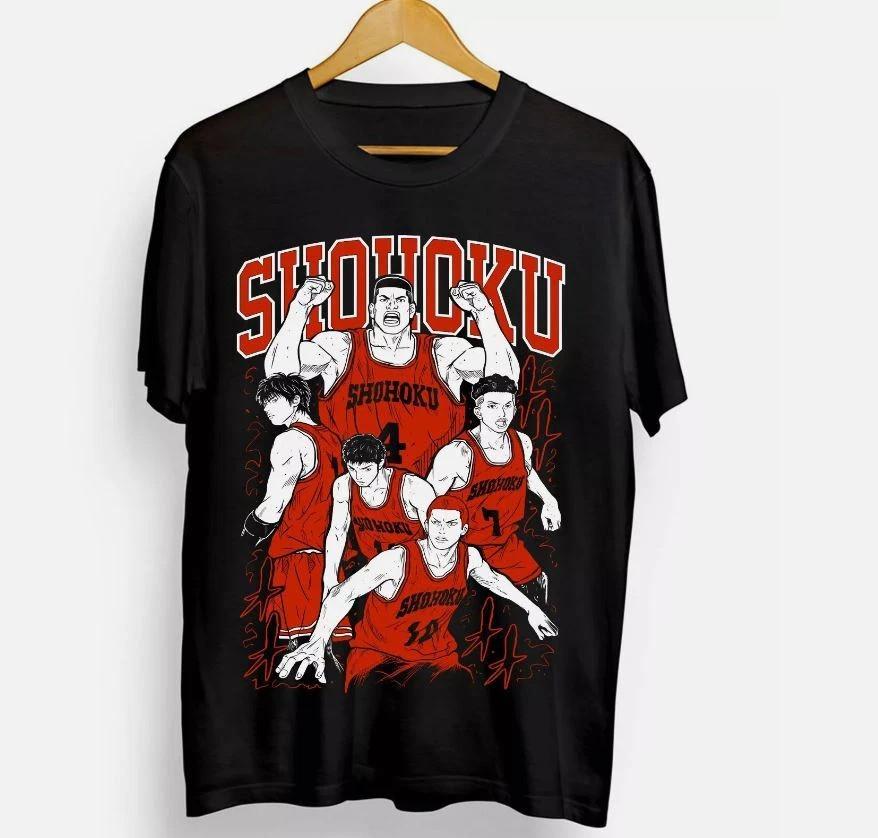 Maglietta Nera da Uomo Basket Squadra Slam Dunk Anime