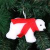 Plush White Bear with Scarf Ornaments Christmas Doll Pendant for Christmas Tree Home Decorations Cartoon Pendants Gift