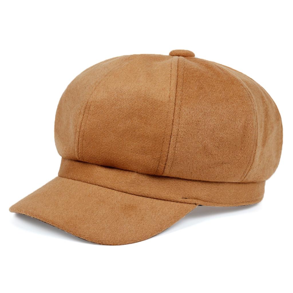 Women Wool Beret Cap Winter Outdoor Windproof Thick Octagonal Hat Fashion Warm Newsboy Hats Driving Caps