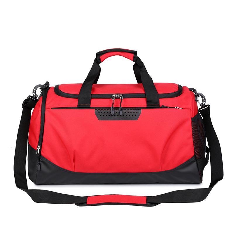 

Large capacity messenger bag travel bag fitness bag sports luggage bag waterproof dry and wet separation belt shoe space portable красный