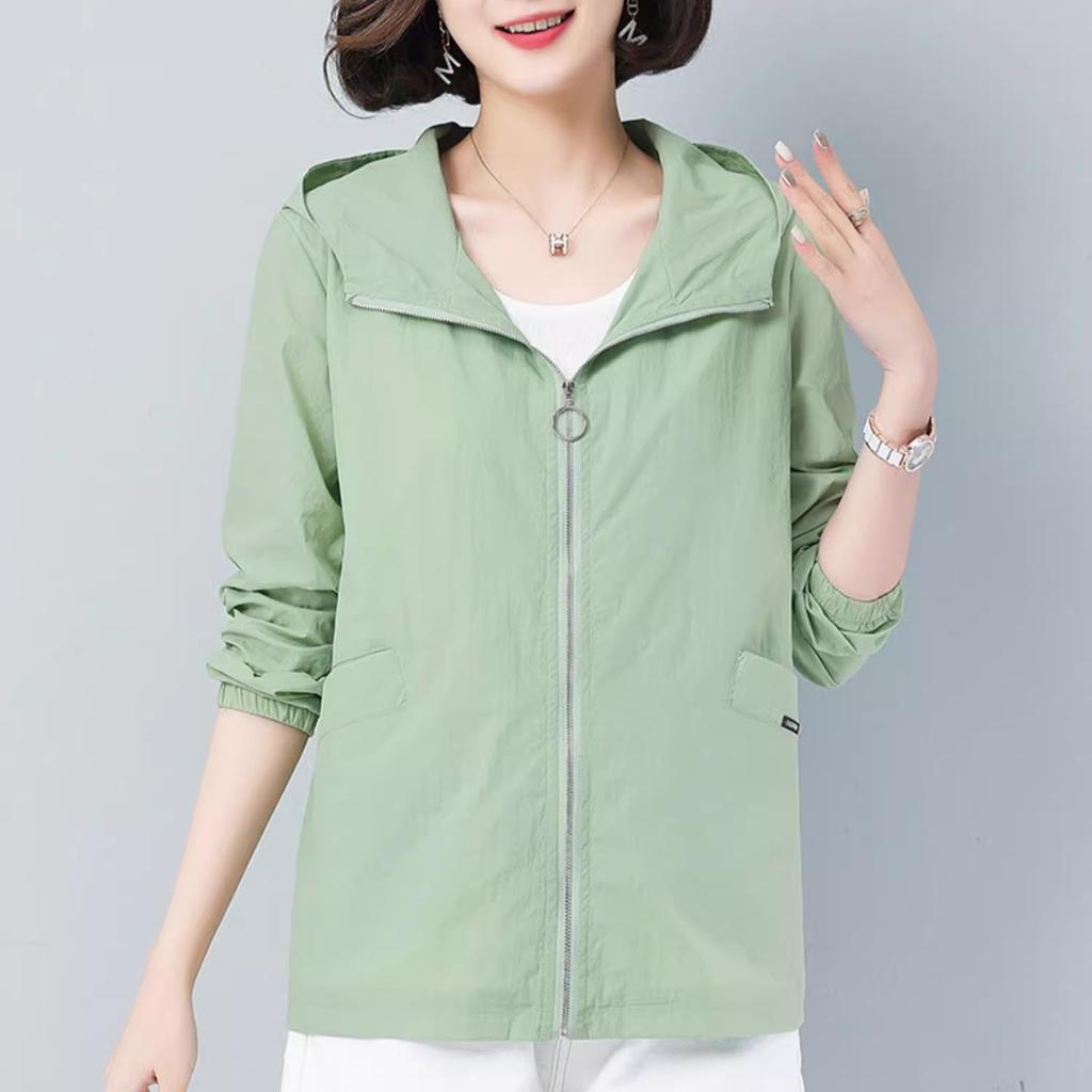 Sun Protection Clothing Women's Summer Large Size Loose Thin Cardigan Short Jacket Middle-aged and Elderly Sun Protection Clothing