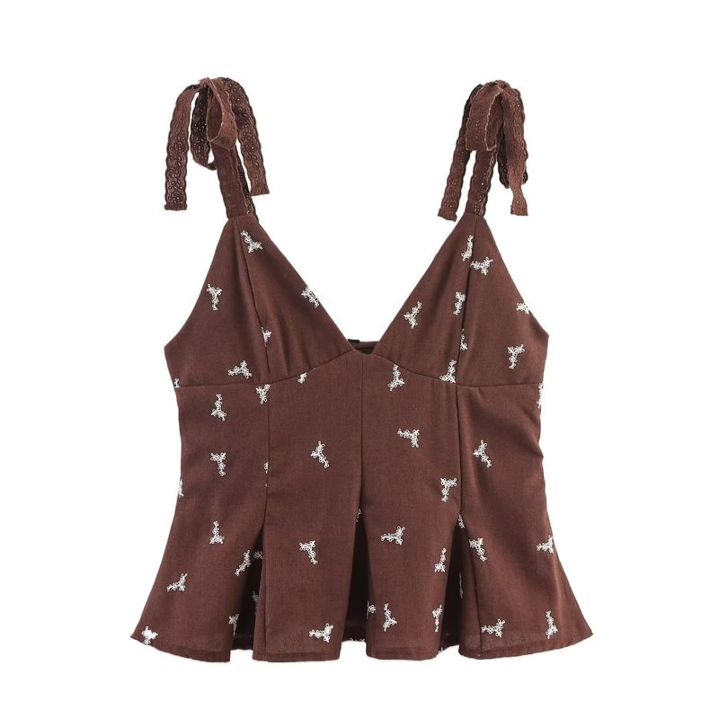 Jnleaog Spring New Arrival Women's Clothing Fashion Style French Fashion Short Skirt Embroider Tops 0881011