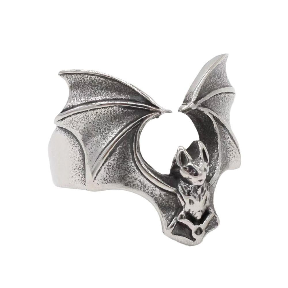 Men's Halloween Punk Bat Ring - Retro European American Trendy Design