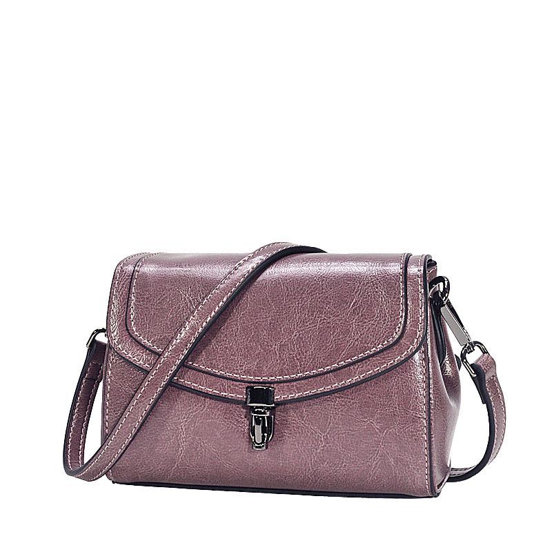 Fengchao Bags and Leather Goods Solid-color Small Square Leather Lock Lock Women's Single-shoulder Bag