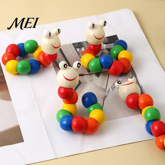 Toddlers Caterpillar Toy Kids Wooden Bead Toy, Educational Twisting for Fine Motor Skills, Number Color Preschool Learning Toys
