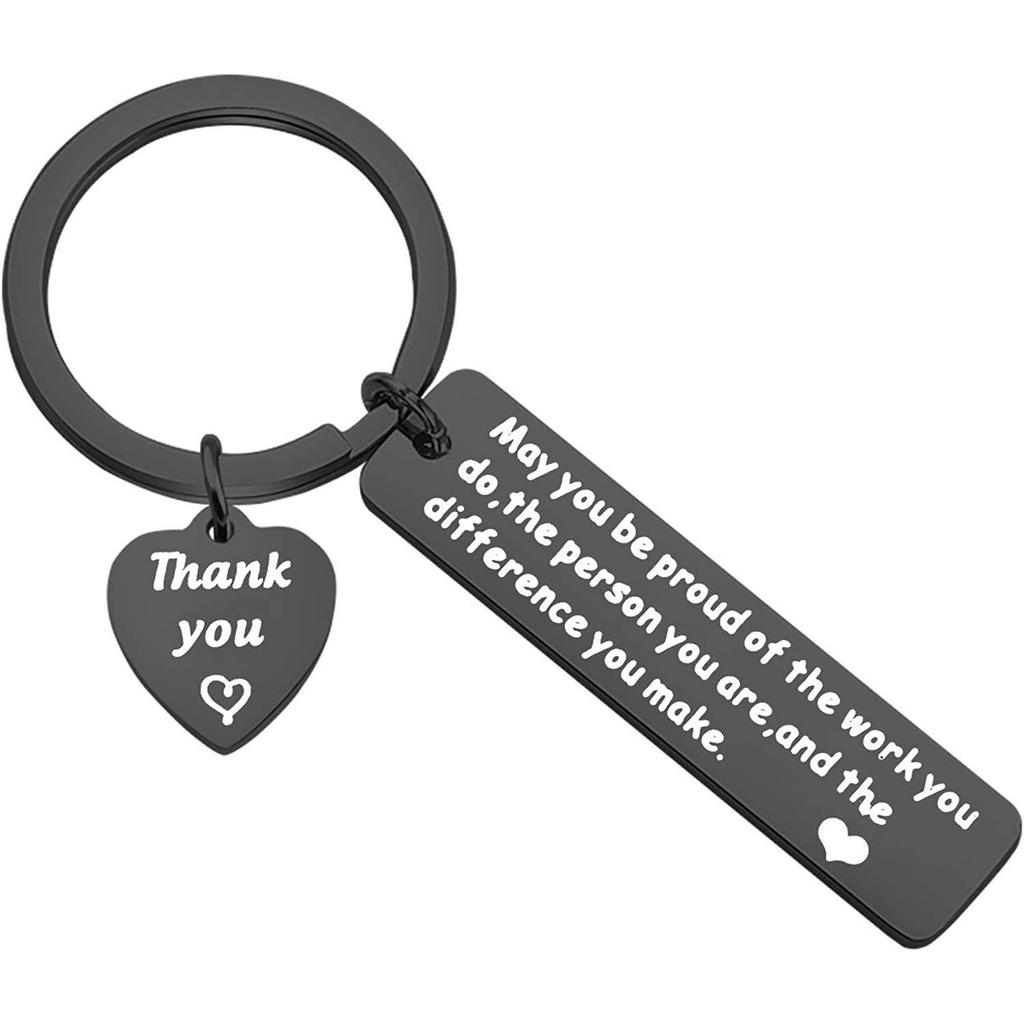 Stainless Steel Keychain Grateful Inspirational for Colleagues Teachers Holiday Gift Stainless Steel Keychain for Backpack Bag Pendant