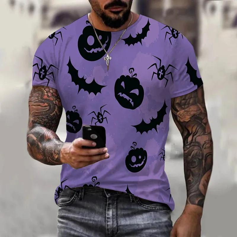 Fashion Terror Funny Pumpkin Shape 3D Printed Graphic T Shirts For Men Halloween Festival Casual Personality Round Neck Tees Tops