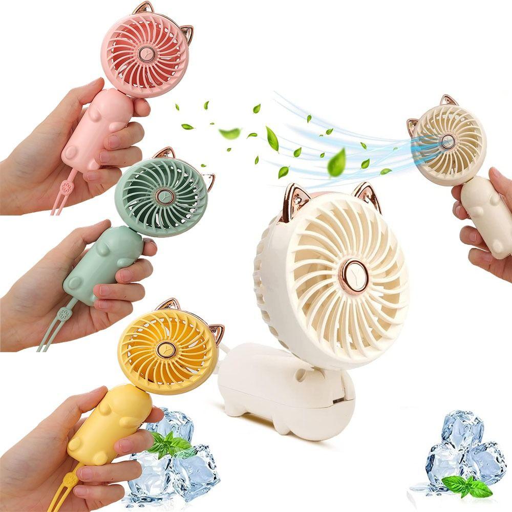 

Летний портативный складной настольный USB перезаряжаемый вентилятор-кулер ручной вентилятор с кошачьими ушками мини-вентилятор