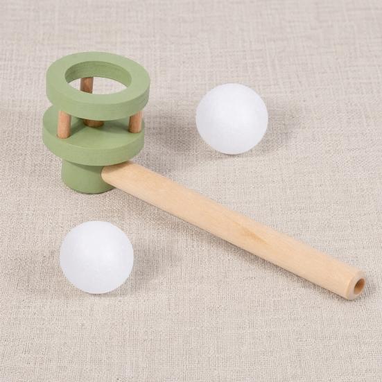 huaqianguhh Kids Floating Ball Blow Toy, Suspension Blowing Wooden Pipe for Lung Capacity Training, Educational Toy Boys Girls