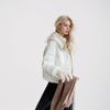 GMXIA Women's Vintage Casual Solid Color Print Autumn Winter Long Sleeve Stand up Jackets & Coats