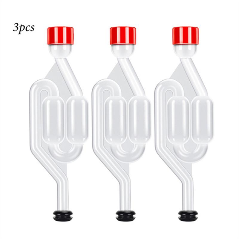 Priehľadné vzduchové uzávery S-tvaru, Bublinkové vzduchové uzávery pre domovaričov, Zátky na demižóny a Tesniaci ventil fermentora s priechodkami potravinárskej kvality