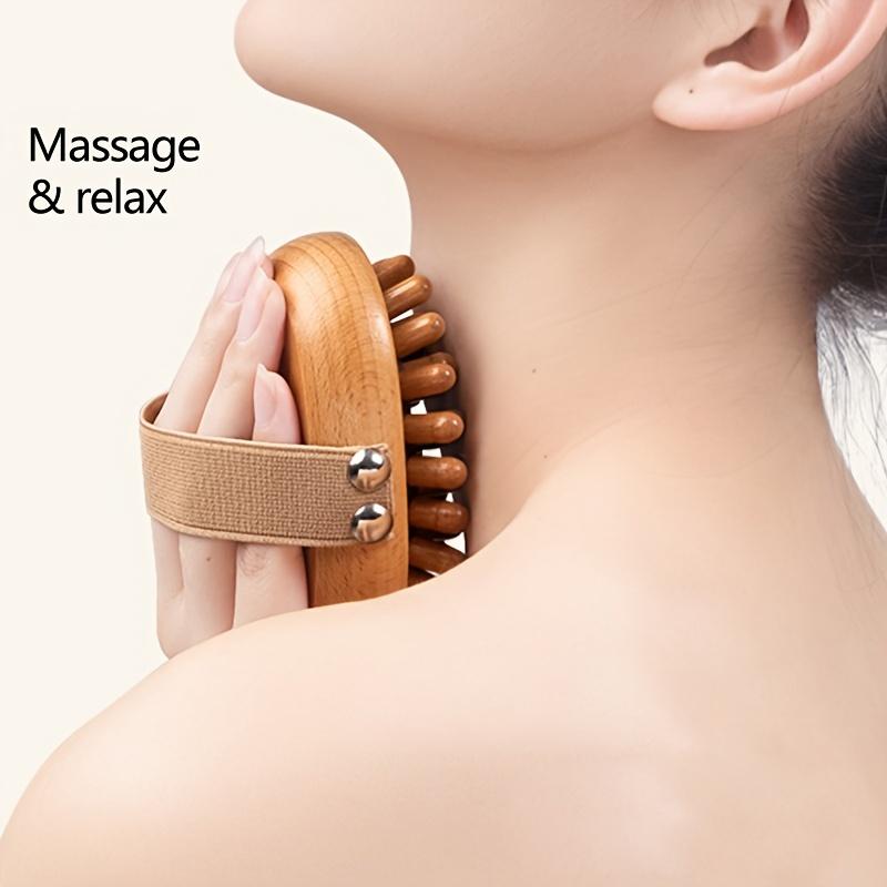 1 Stück Holz Meridian Massagebürste Weich Manuell Ganzkörper Gua Sha Massagegerät Kopf Bauch Bein Körper Entspannung Heimgebrauch Anti-Müdigkeit