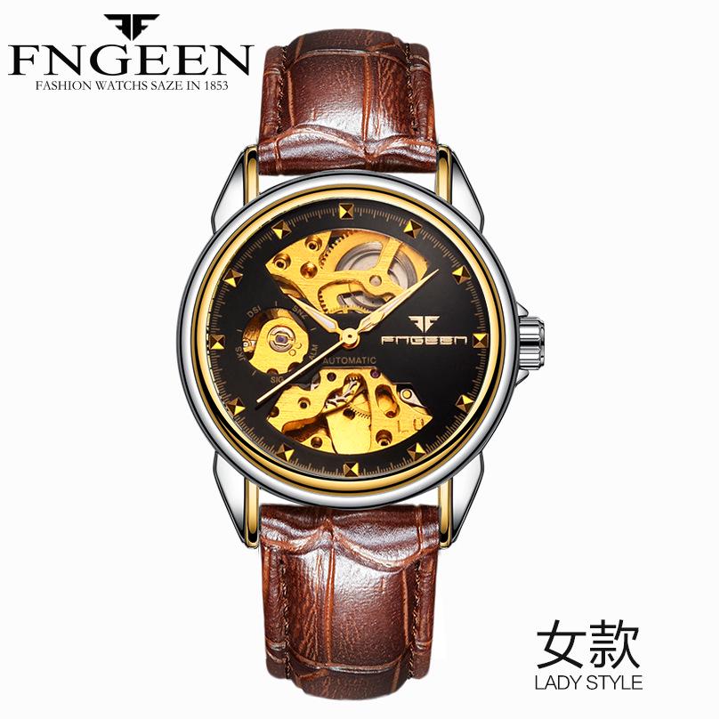 Couple Mechanical Watch Business Double-sided Hollow Men's Watch Waterproof Mechanical Gift Watch