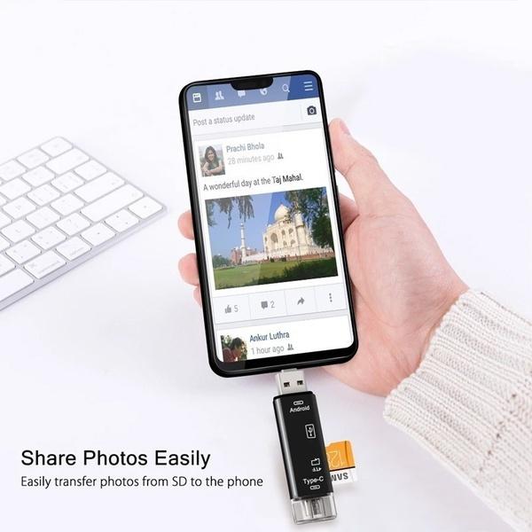 5 em 1 multifuncional usb 3.0 tipo c/usb/micro usb/tf leitor de cartão de memória adaptador de leitor de cartão otg