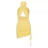 Neck Dress Sexy New Style Hollow Cross Chest Big Spice Girl Short Skirt Lace Up Deep V Hip Wrap Tight