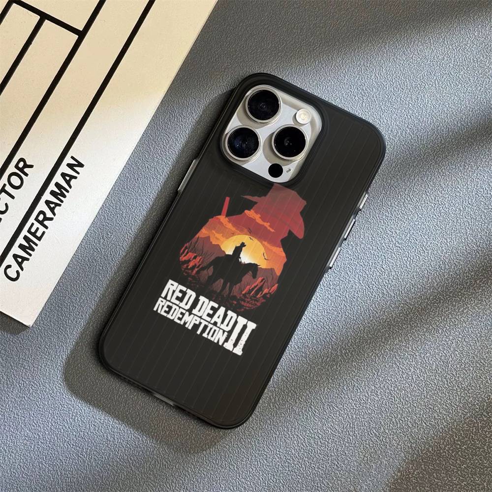 Red Dead Redemption RDR 2 Phone Case For iPhone 17 16 15 11 12 13 14 Pro Max Soft Corrugated Silicone Cover Case