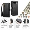 Leather Phone Case for Google Pixel 6-Pixel 9 Series with Coin Pocket, Card Slot, Mirror & Stand – Multiple Colors