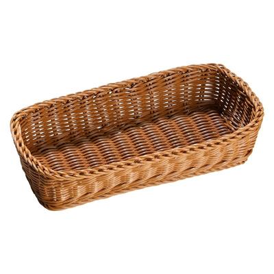 Fashion Plastic Imitation Rattan Storage Basket Rectangle Universal Picnic Basket Durable Fruit Cake Sundries Box Home