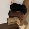 2025 Autumn and Winter New Square Head Tall Tube Inner Slope Heel Suede Thin Boots But Knee Knight Women's Boots