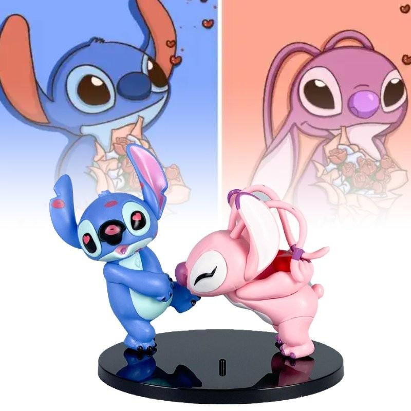 Entzückende Anime Stitch Angel Paar Figuren Pvc Modelle Perfekt für Autodekoration