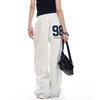 Girls' Retro Sport Patchwork Wide Leg Sweatpants